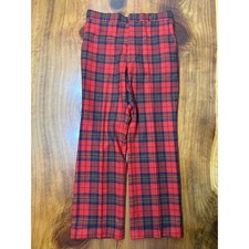 Vintage 60's 70's Corbin Scottish Tartans Slacks Plaid Pants 33 x 30 Wool YY15