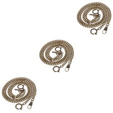 3 PCS Metal Pendant Pocket Watch Wallet Accessories Men's Vintage Chains