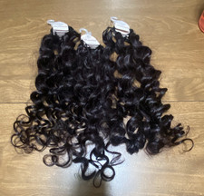 Boho Curly Synthetic Hair Extensions Dark Brown 20" Feather Crochet 3Pk