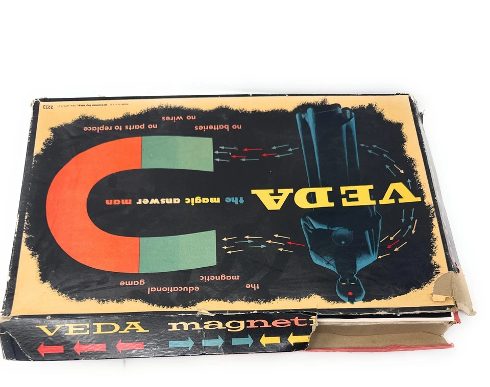 Veda The Magic Answer Man Toy Game Set By Pressman Vintage 1950s - Image 4 of 4