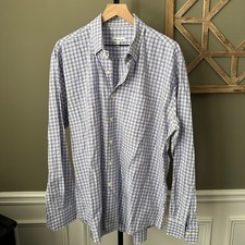 Peter Millar Men's Button Down Shirt XL Blue Purple Checkered 100 Cotton