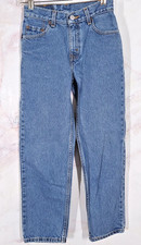 VTG Levis 550 Boys Kids 10 Regular 24x24.5 Denim Blue Jeans Red Tab Paper Tag