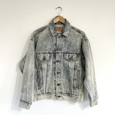 Vintage Levi s Type 3 Jean Jacket 80s acid washed faded made in USA Sz S Unisex