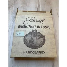 Ellwood Rustic Fruit and Nut Bowl Handcrafted Wood Novelty Centerpiece