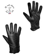 Black Cowhide Leather Motorcycle Touch Screen Gloves XL Size