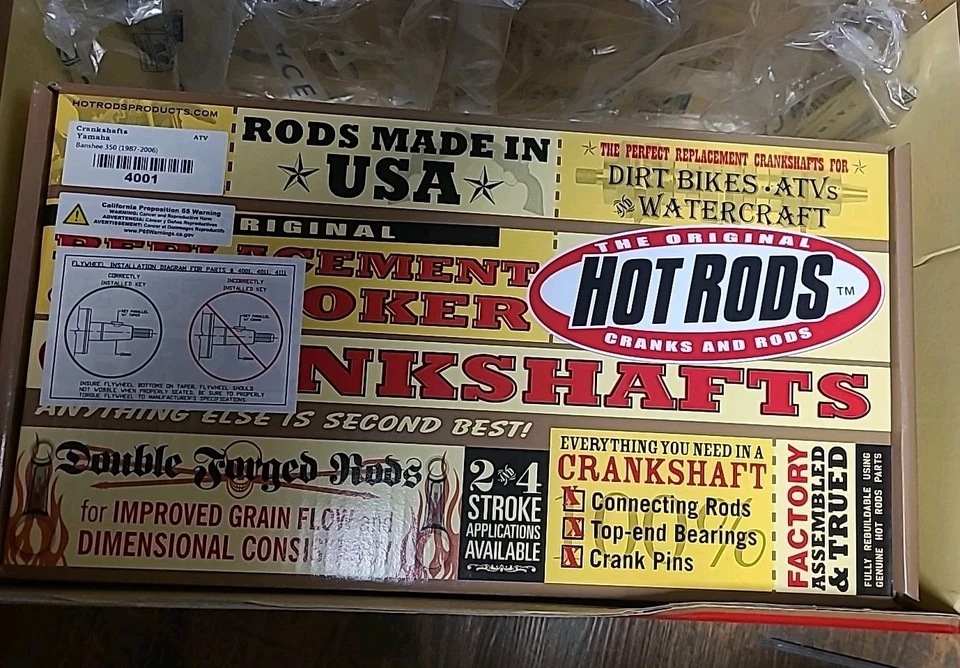 Hot Rods Bottom End Rebuild Kit Crankshaft Fits YAMAHA BANSHEE 350 1987-2006 - Image 2 of 4