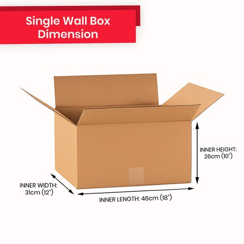 SMALL MEDIUM LARGE CORRUGATED SINGLE WALL CARDBOARD BOXES MOVING PACKING MAILING - Picture 20 of 26