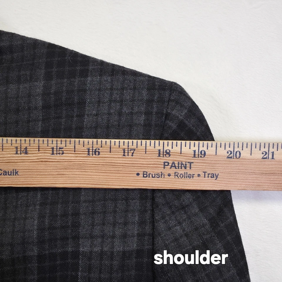 Blazer Vince Masculino 44 Cinza Preto Lã Xadrez Jaqueta Italiana Preppy Business - Imagem 3 de 4