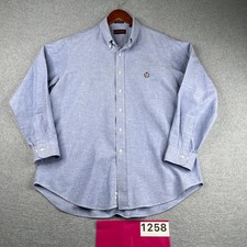 Vintage Chaps Ralph Lauren Embroidered Crest Long Sleeve Button Up Shirt 17 USA