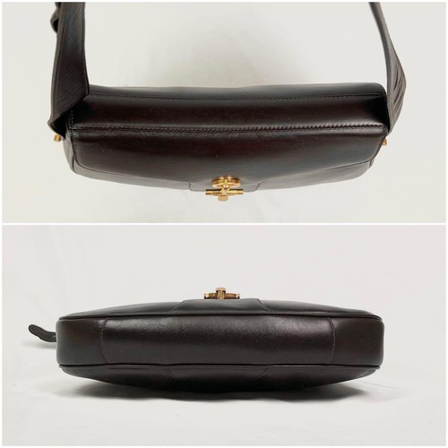 Gucci Shoulder Bag Handbag Horsebit Leather Brown Used Authentic Excellent JAPAN - Picture 6 of 13