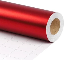 LaRibbons Red Christmas Wrapping Paper, Solid Color 17 Inch x 33 Feet, 