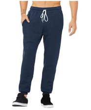 BELLA CANVAS Unisex Jogger Sweatpants Heather Navy drawstring BC3727 New small