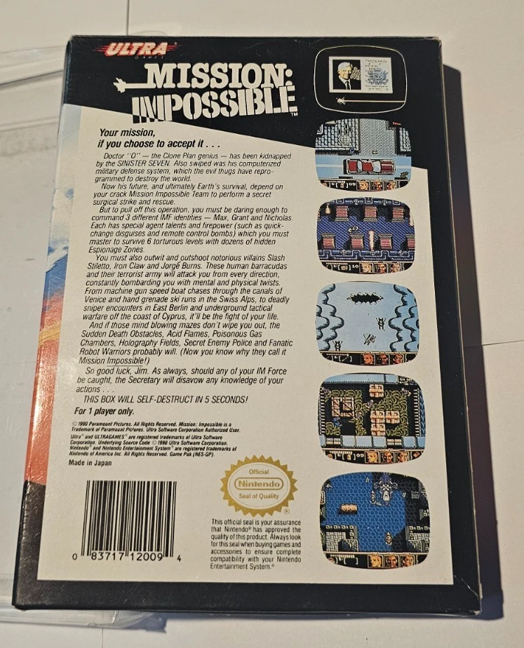 (ClB) Mission: Impossible NES with all pictured inserts and manual - Image 3 of 4