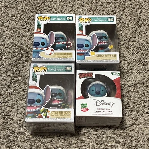 Funko POP! Holiday Stitch Set of 4 Disney Lilo & Stitch #1502- 1503-1504 NEW