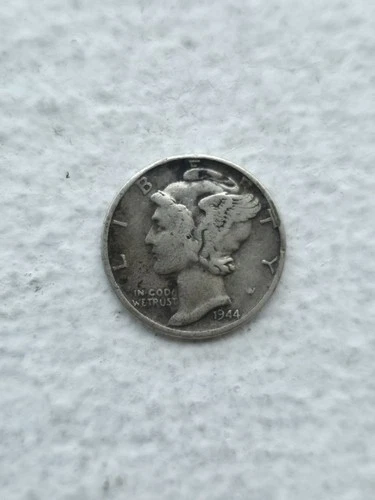 1944 Mercury Dime Roosevelt No 90% Silver XF+ Raw Sharp Luster Toning