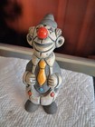 Antique Hand-Painted Ceramic Clown Figurine Gray Red Orange Blue Made in Uruguay — photo 1