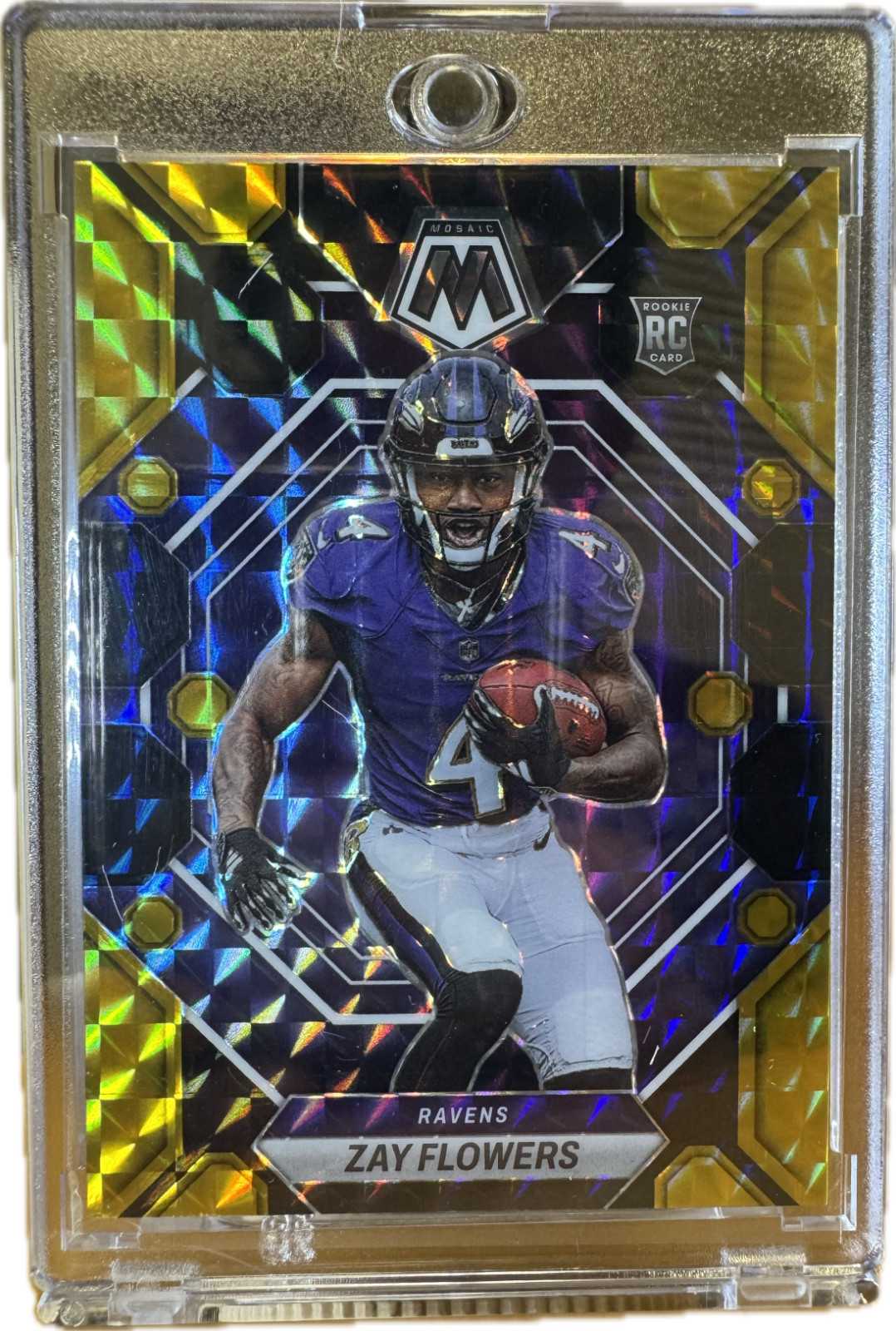 2023 Panini Mosaic #380 Zay Flowers BLACK GOLD /8 Baltimore Ravens Rookie RC