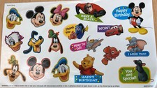 Disney Stickers - Sheet f 18 Stickers - NEW