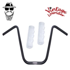 Original Lowrider 13" 22.2 D Handlebar Black 212 120mm Grips Solid/Clear
