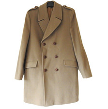 Mens Pure New Wool Camel Peacoat Size 40 UK
