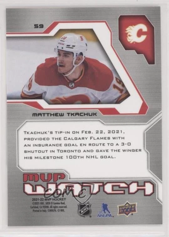 2021-22 Upper Deck MVP 20th Anniversary Matthew Tkachuk #59 - Image 2 of 2