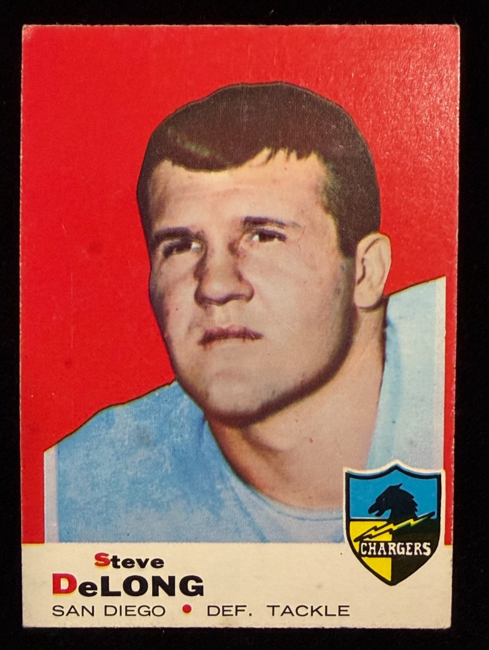 1969 Topps Football Card Steve DeLong San Diego Chargers #129 - Item #919-11