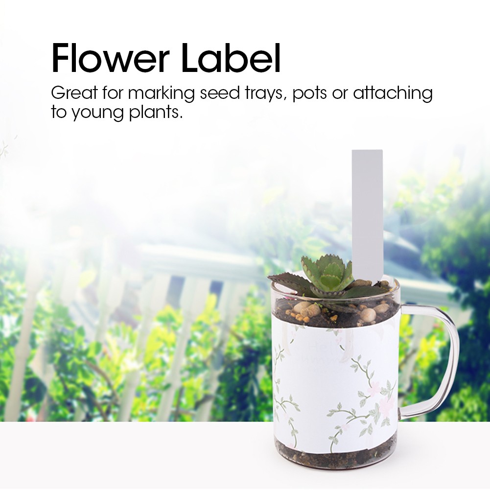 100Pcs Plastic Plant Labels Pot Marker Nursery Garden Stake Tags White