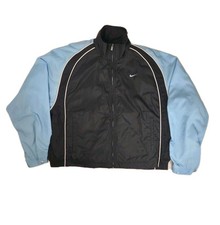 VTG Y2K Nike Windbreaker Jacket Women's Large Fleece Lined Full Zip Pockets Logo