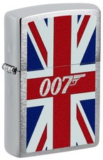 Zippo 46801 James Bond 007 Union Jack Flag Design, Brushed Chrome Lighter