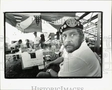 1989 Press Photo Jack Handley, Vietnam Vets #23, at Hialeah Speedway, Florida