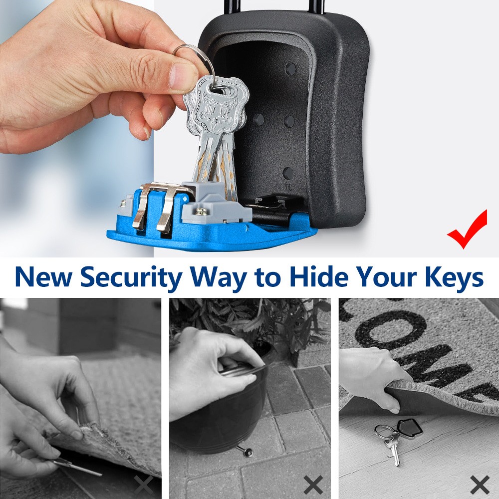 Key Safe 4-Digit Combination Lock Box Wall Mount Storage Safe Security