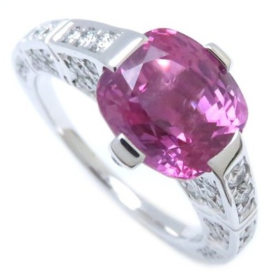 PIAGET 18K Weißgold Rosa Saphir 4,68ct Diamant Ring Größe 54 /198059