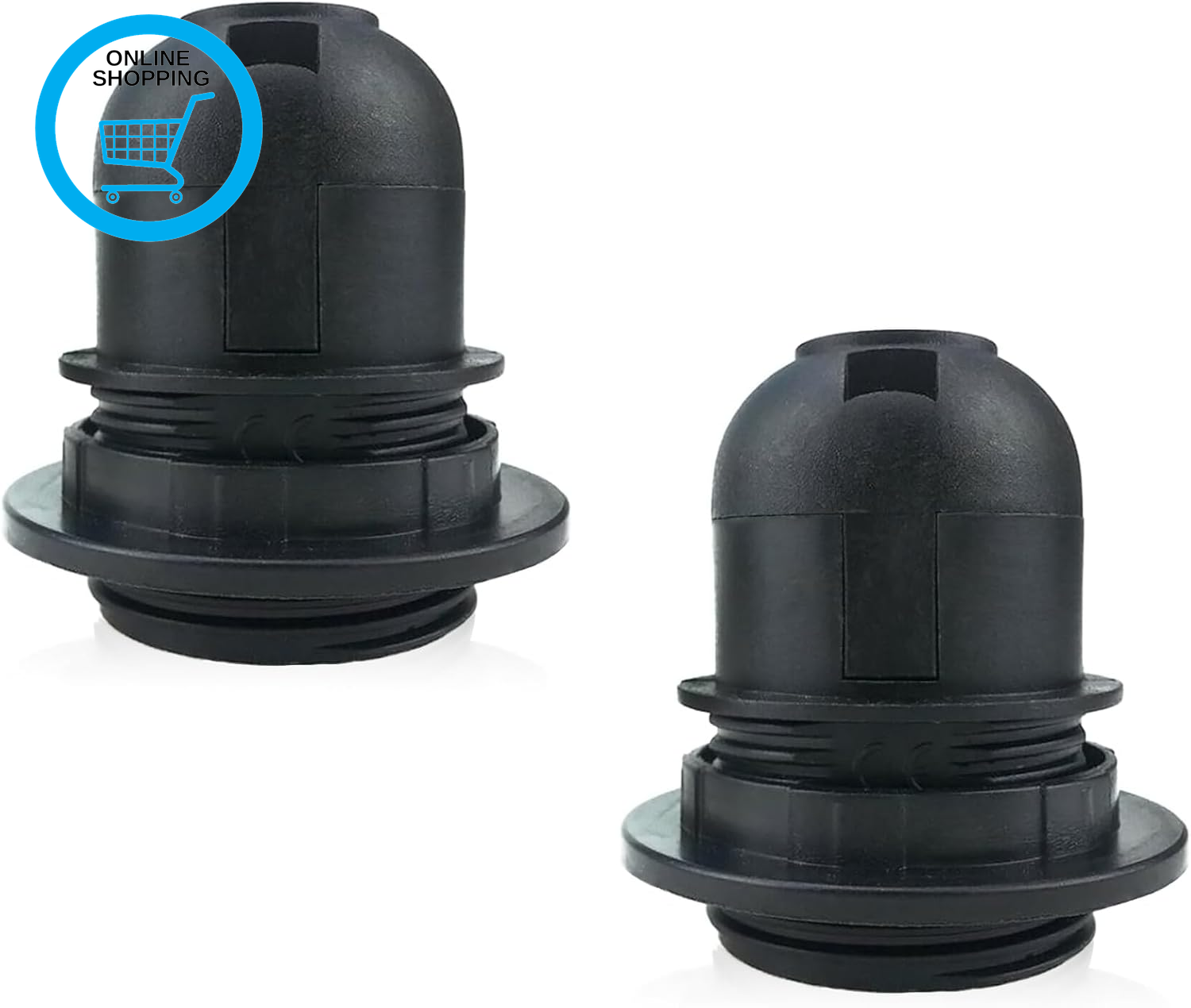 2 Pcs E27 Lamp Holder & Bulb Holder, Black Bakelite Table Lamp & Ceiling Light F