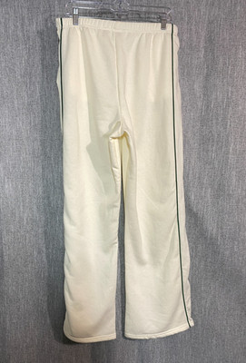 Hippie Rose Women s XL Lounge Pants Cream With Green Sports Line Very Soft