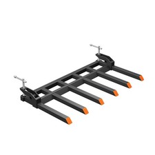 Heavy Duty Clamp-On Debris Forks for 60" Tractor Bucket 4400 LB Capacity 6 Tine
