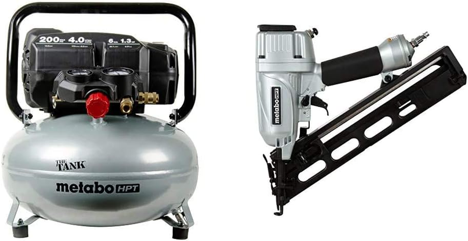 EC914SM the TANK High Capacity Pancake Air Compressor with Finish Nailer