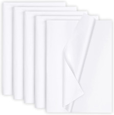 130 Sheets 20"X14" White Wrapping Tissue Paper Bulk for Gift Bags Christmas Wedd