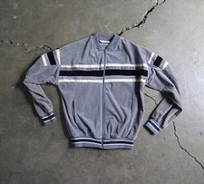 Vintage Christian Dior Monsieur Velvet Sweatshirt Men Medium Gray Zip FLAW