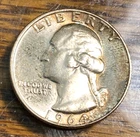 1964 Washington Quarter Flashy Original Gem BU Nice Patina CHRC