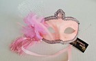 VENICE MASK PINK Mardi Gras Party Carnival Orchid & Tassel Detail L@@K NWT — photo 1