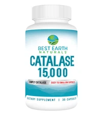 Catalase 15,000 IU - Advanced Enzyme Support- 30 Capsules - Best Earth Naturals