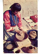 Maria-Famous American Indian Pottery Maker-San Ildefonso Pueblo-Vintage Postcard