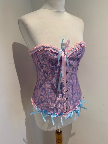 Brocade Corset UK 8 10 Small NEW larping role play ruffles frilly coquette - Picture 2 of 7