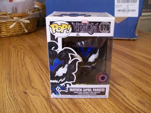 Funko Pop Marvel Venom Mayhem (April Parker) Pop, Pop in a Box Excl., #676, Nuevo en Caja