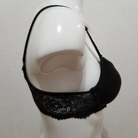 Victoria's Secret bra 34B Dream Angels Lined Demi black floral lace convertible