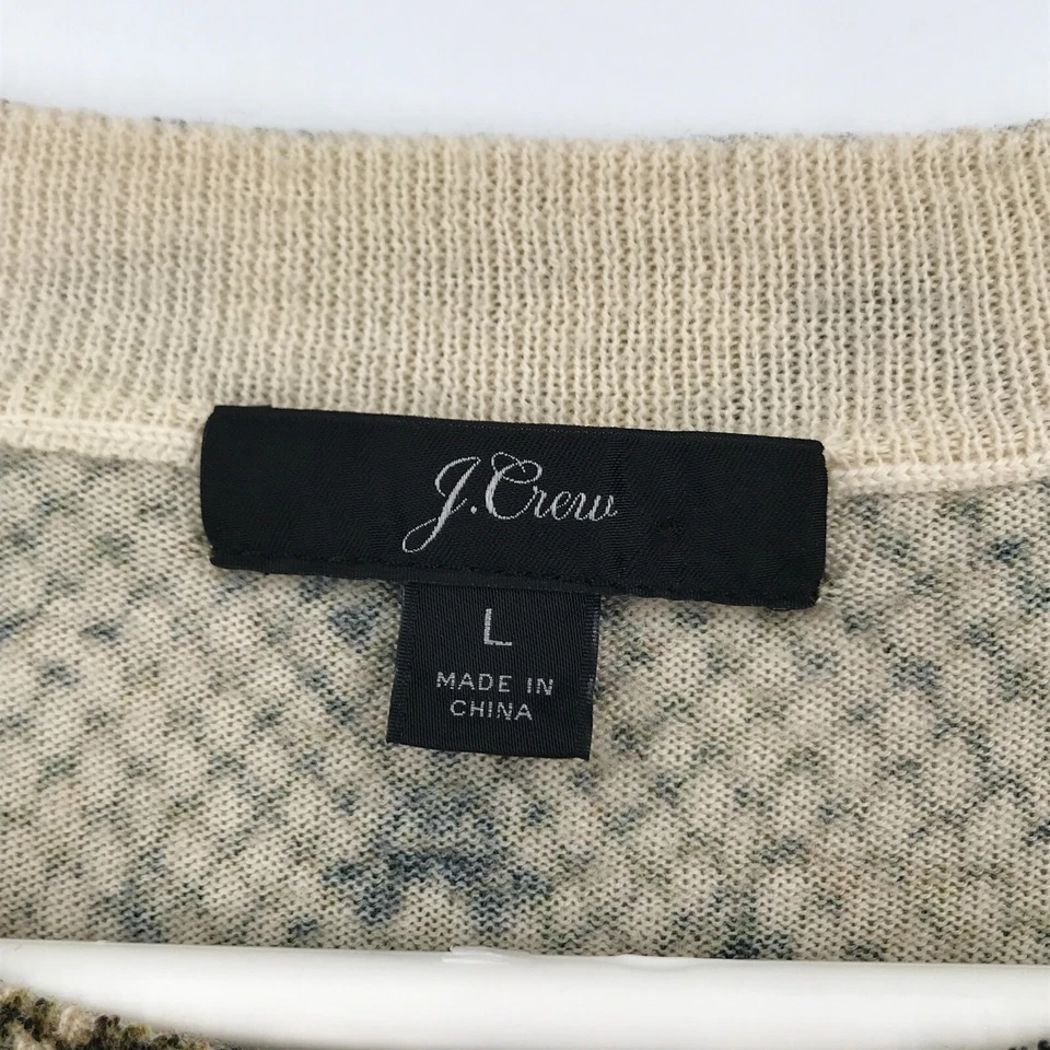 Suéter J.Crew Mujer Grande Marrón 100% Lana Merino Manga Larga Tippi Serpiente Foto 3 de 4