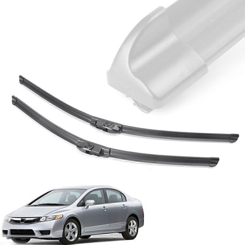 26"+23" Front Windshield Wiper Blades Bracketless For 20062011 Honda