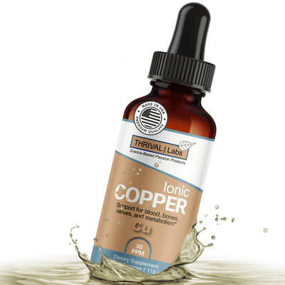 Ionic Colloidal Copper Liquid (4oz/30 PPM) |  Blood | Hair | Skin - Thrival Labs