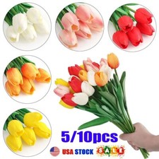 Artificial Tulips Fake Flower Latex Real Touch Bridal Wedding Bouquet Home Decor