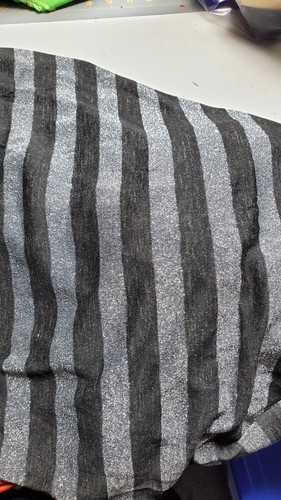 Rayon Blend Silver, Grey & Black Striped Knit Fabric 2 yds X 60" - Picture 5 of 7